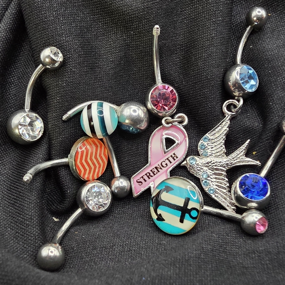 Mixed Lot Of 9 Belly Rings